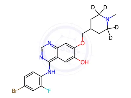 Chemical structure of O-Demethyl Vandetanib-d4