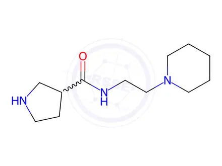 Chemical structure of Pyrrolidine-3-carboxylic acid (2-piperidin-1-yl-ethyl)-amide