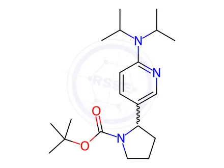 Chemical structure of tert-Butyl 2-(6-(diisopropylamino)pyridin-3-yl)pyrrolidine-1-carboxylate