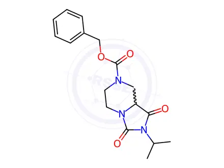 Chemical structure of Benzyl 2-isopropyl-1,3-dioxohexahydroimidazo[1,5-a]pyrazine-7(1H)-carboxylate