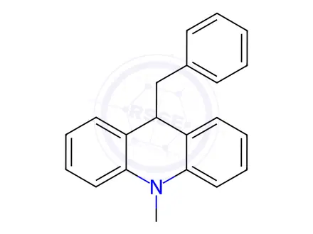 Chemical structure of Acridine, 9,10-dihydro-10-methyl-9-(phenylmethyl)-
