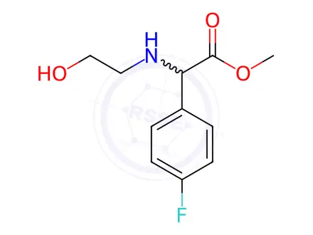 Chemical structure of Methyl 2-(4-fluorophenyl)-2-((2-hydroxyethyl)amino)acetate