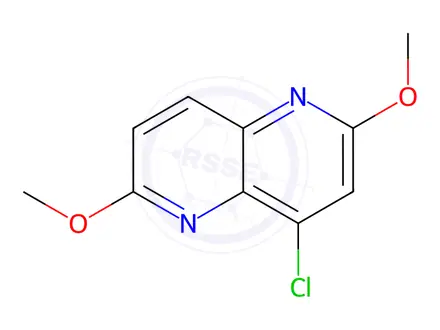 Chemical structure of 4-Chloro-2,6-dimethoxy-1,5-naphthyridine