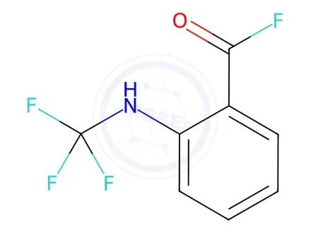 Chemical structure of Benzoyl fluoride, 2-[(trifluoromethyl)amino]-(9CI)