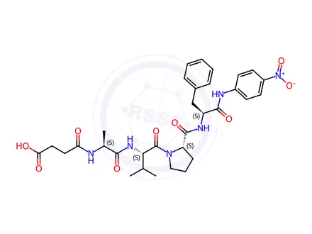 Chemical structure of Suc-Ala-Val-Pro-Phe-pNA