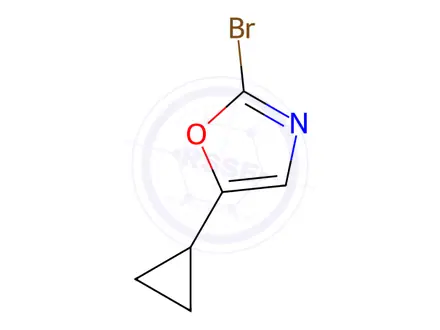 Chemical structure of Oxazole, 2-bromo-5-cyclopropyl-