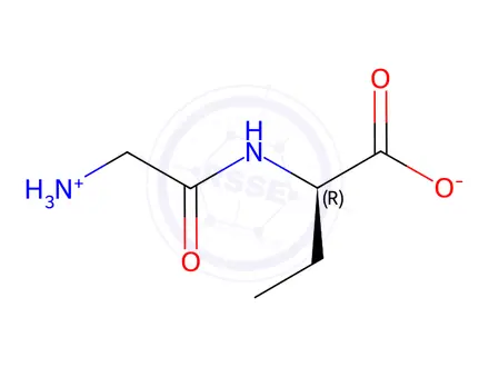 Chemical structure of Butanoic acid, 2-[(aminoacetyl)amino]-, (2R)-(9CI)