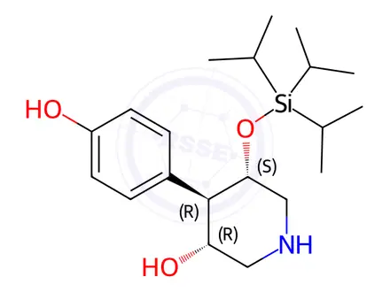 Chemical structure of (3R,4R,5S)-4-(4-hydroxyphenyl)-5-((triisopropylsilyl)oxy)piperidin-3-ol