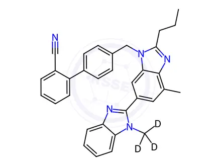 Chemical structure of 2-Descarboxy-2-cyano Telmisartan-d3
