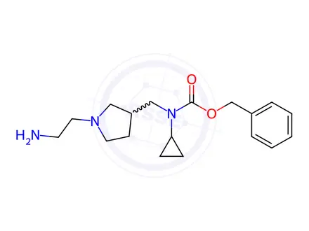 Chemical structure of Benzyl ((1-(2-aminoethyl)pyrrolidin-3-yl)methyl)(cyclopropyl)carbamate
