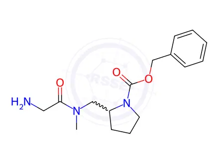 Chemical structure of Benzyl 2-((2-amino-N-methylacetamido)methyl)pyrrolidine-1-carboxylate