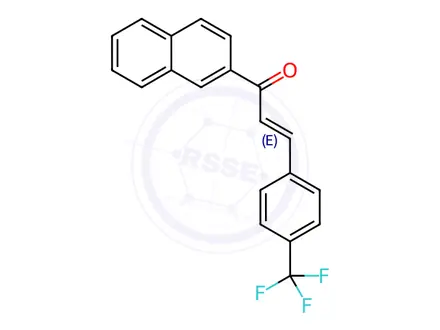 Chemical structure of 1-(2-naphthyl)-3-[4-(trifluoromethyl)phenyl]prop-2-en-1-one