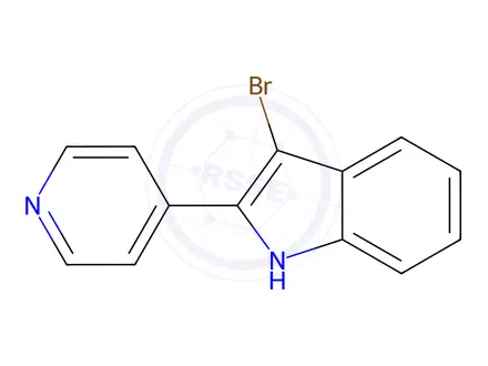 Chemical structure of 3-Bromo-2-pyridin-4-yl-1H-indole
