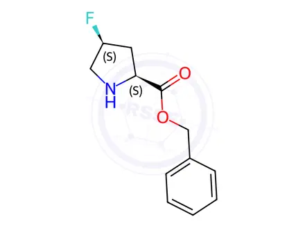 Chemical structure of (2S,4S)-Benzyl 4-fluoropyrrolidine-2-carboxylate