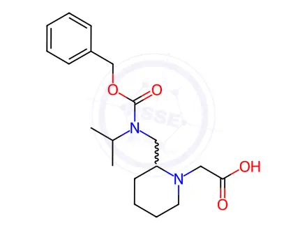 Chemical structure of 2-(2-((((Benzyloxy)carbonyl)(isopropyl)amino)methyl)piperidin-1-yl)acetic acid