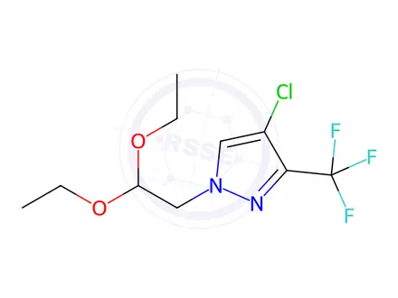 Chemical structure of 4-Chloro-1-(2,2-diethoxyethyl)-3-(trifluoromethyl)-1H-pyrazole
