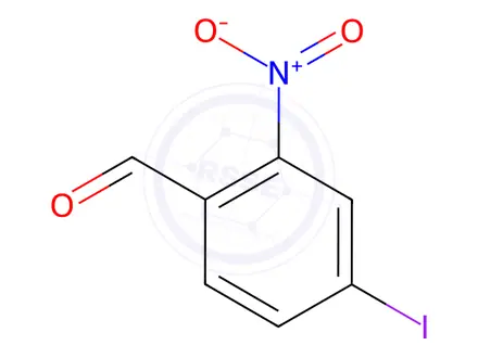 Chemical structure of Benzaldehyde, 4-iodo-2-nitro-