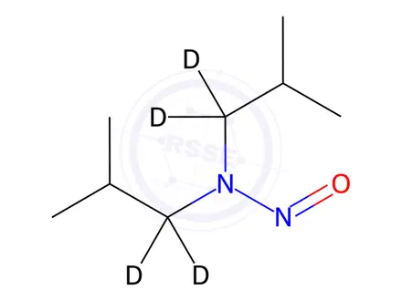 Chemical structure of N-Nitrosodiisobutylamine-[D4]
