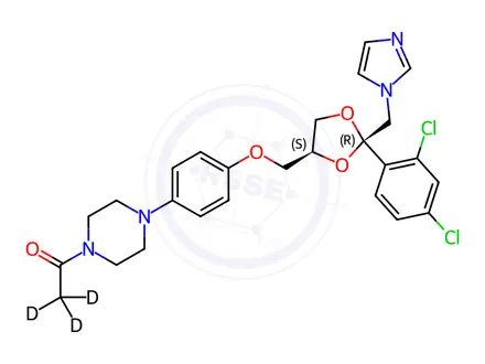 Chemical structure of Ketoconazole Impurity 21-d3