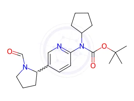 Chemical structure of tert-Butyl cyclopentyl(5-(1-formylpyrrolidin-2-yl)pyridin-2-yl)carbamate