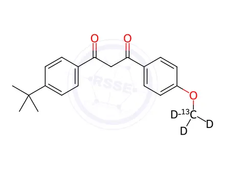 Chemical structure of Avobenzone-13CD3