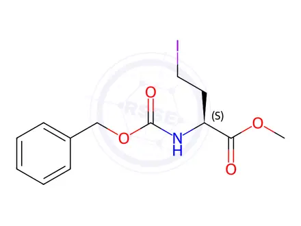 Chemical structure of Butanoic acid, 4-iodo-2-[[(phenylmethoxy)carbonyl]amino]-, methyl ester, (2S)-