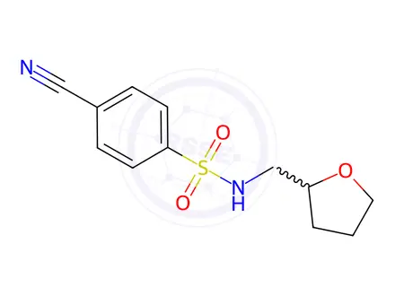 Chemical structure of 4-Cyano-n-(oxolan-2-ylmethyl)benzene-1-sulfonamide