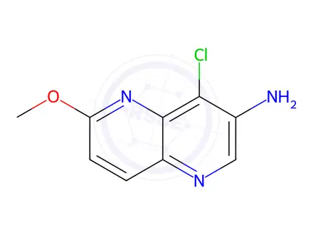 Chemical structure of 4-Chloro-6-methoxy-[1,5]naphthyridin-3-ylamine