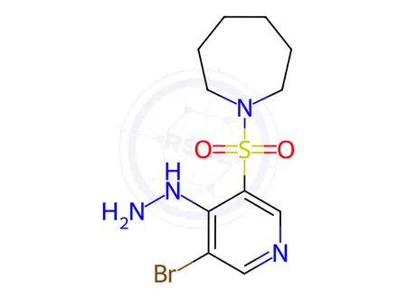 Chemical structure of 1-((5-Bromo-4-hydrazinylpyridin-3-yl)sulfonyl)azepane
