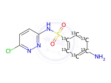 Chemical structure of Sulfachloropyridazine-13C6