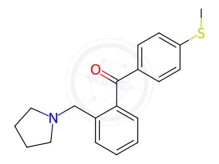 Chemical structure of (4-(Methylthio)phenyl)(2-(pyrrolidin-1-ylmethyl)phenyl)methanone