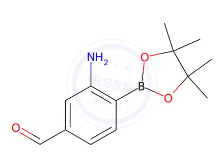Chemical structure of 3-AMino-4-(4,4,5,5-tetramethyl-1,3,2-dioxaborolan-2-yl)benzaldehyde