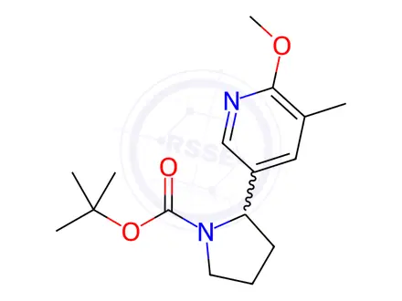 Chemical structure of tert-Butyl 2-(6-methoxy-5-methylpyridin-3-yl)pyrrolidine-1-carboxylate