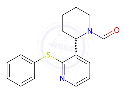 Chemical structure of 2-(2-(Phenylthio)pyridin-3-yl)piperidine-1-carbaldehyde