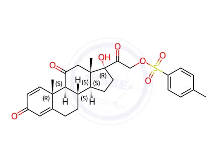 Chemical structure of 2-((8S,9S,10R,13S,14S,17R)-17-Hydroxy-10,13-dimethyl-3,11-dioxo-6,7,8,9,10,11,12,13,14,15,16,17-dodecahydro-3H-cyclopenta[a]phenanthren-17-yl)-2-oxoethyl 4-methylbenzenesulfonate