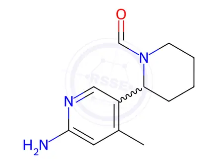 Chemical structure of 2-(6-Amino-4-methylpyridin-3-yl)piperidine-1-carbaldehyde