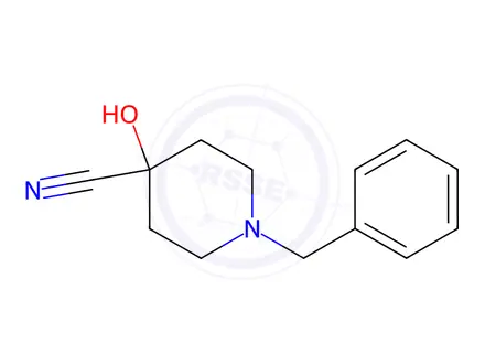 Chemical structure of 1-Benzyl-4-hydroxypiperidine-4-carbonitrile