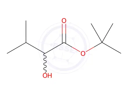 Chemical structure of Butanoic acid, 2-hydroxy-3-methyl-, 1,1-dimethylethyl ester