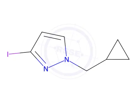 Chemical structure of 1-(Cyclopropylmethyl)-3-iodo-1H-pyrazole