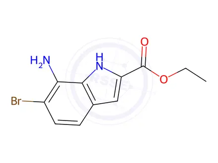 Chemical structure of Ethyl 7-amino-6-bromo-1h-indole-2-carboxylate