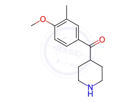 Chemical structure of 4-(4-methoxy-3-methylbenzoyl)piperidine hydrochloride