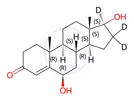 Chemical structure of 6-B-HYDROXY TESTOSTERONE-D4