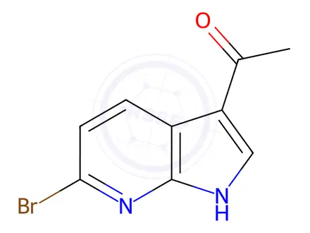 Chemical structure of 1-{6-bromo-1H-pyrrolo[2,3-b]pyridin-3-yl}ethan-1-one