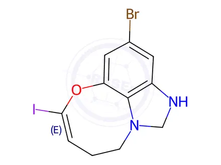 Chemical structure of 4-Bromo-1-iodo-7,8,9,10-tetrahydro-6-oxa-2,10a-diazacycloocta[cd]indene