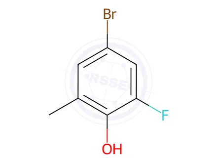 Chemical structure of 4-Bromo-2-fluoro-6-methylphenol