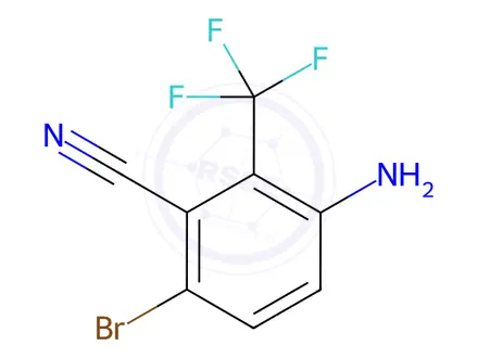 Chemical structure of 3-Amino-6-bromo-2-(trifluoromethyl)benzonitrile