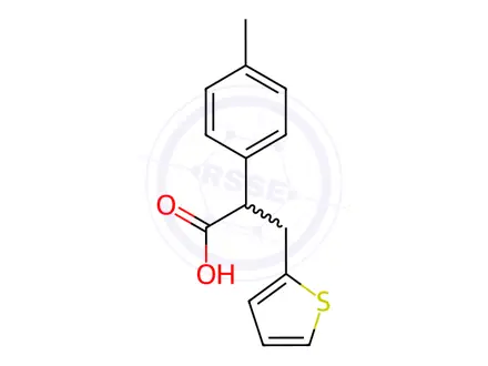 Chemical structure of 3-(Thiophen-2-yl)-2-(p-tolyl)propanoic acid