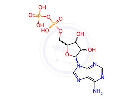 Chemical structure of ADENOSINE-5'-DIPHOSPHATE TRISODIUM SALT
