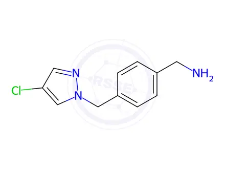 Chemical structure of (4-((4-Chloro-1H-pyrazol-1-yl)methyl)phenyl)methanamine