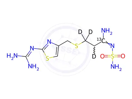 Chemical structure of Famotidine-13C-d3